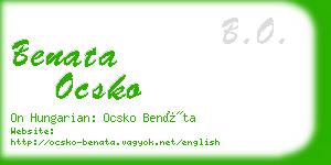 benata ocsko business card